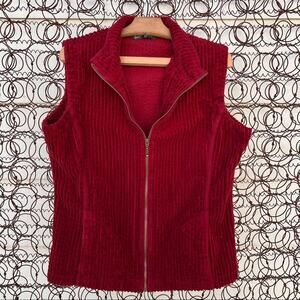 Woolrich maroon cotton chenille zipper vest LARGE